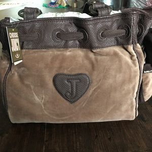 NWT Juicy Couture Velour Purse in Dark Roast
